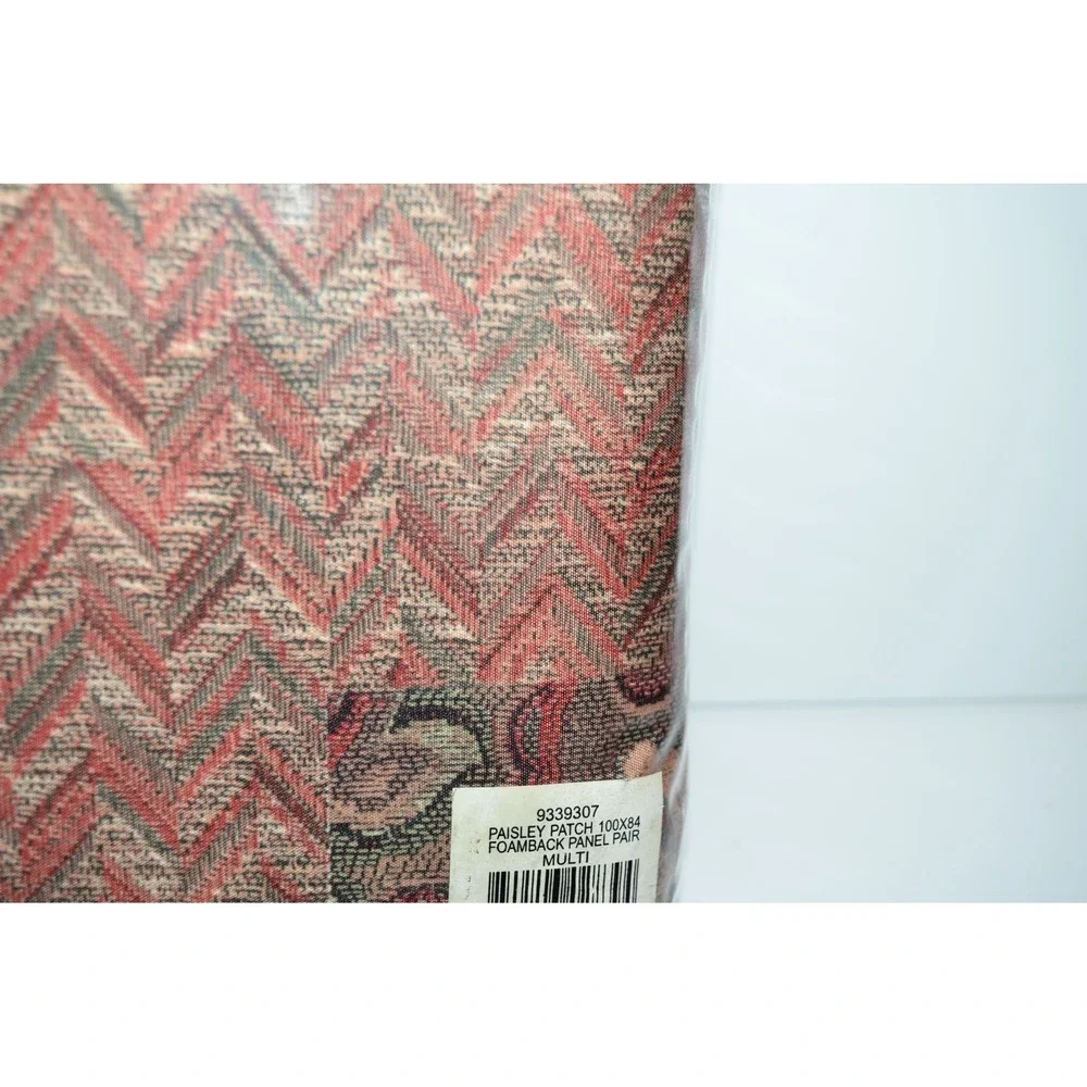 Bedford Manor Paisley patch 50x84 Curtains Panels Polyester One set Vtg